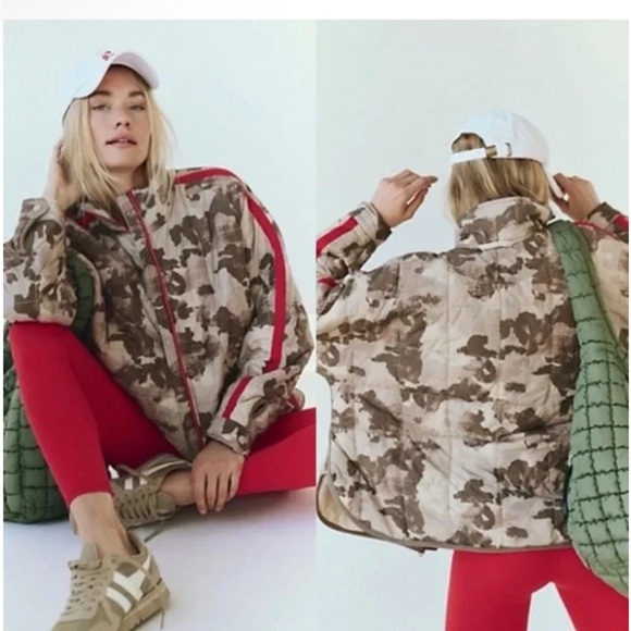NWOT Free People Movement Pippa Printed Packable Puffer Jacket - Picture 2 of 9